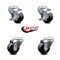 Service Caster 3 Inch Soft Rubber Wheel Swivel Bolt Hole Caster Set with 2 Brake SCC-BH20S314-SRS-2-TLB-2 - alternate 3